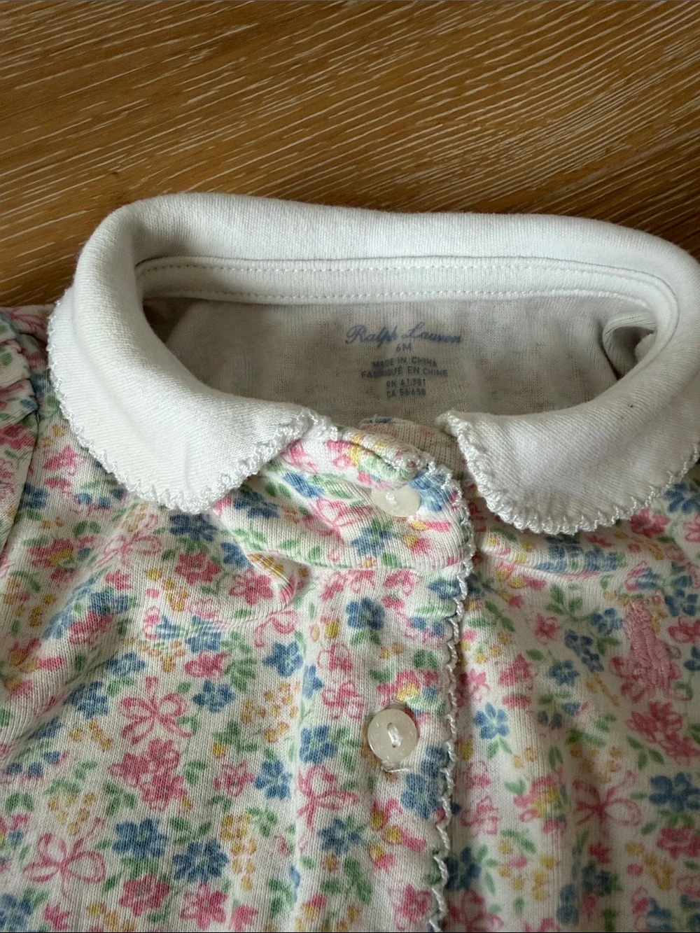 Ralph Lauren Floral Pink & Cream Baby One-Piece Romper
